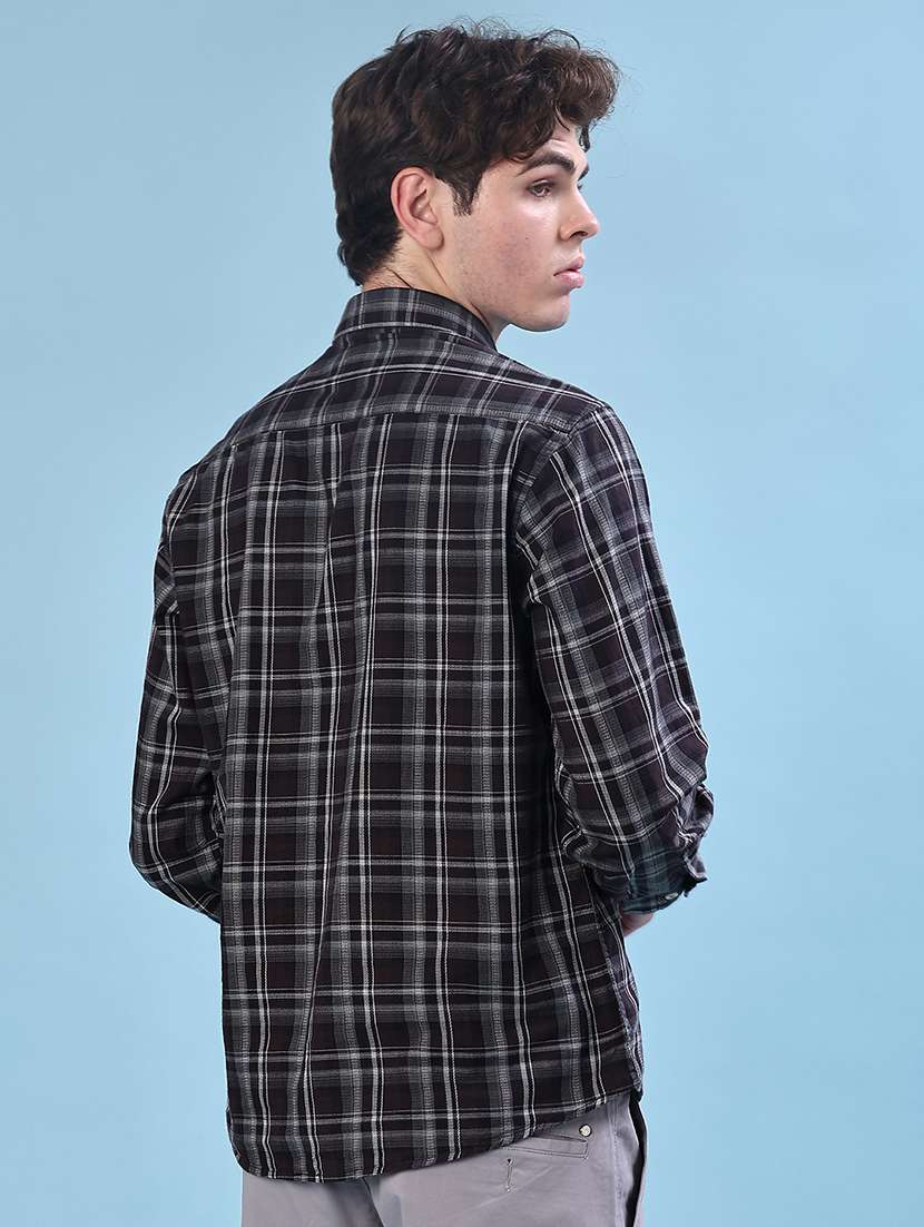 men checkered long sleeve regualr fit casual shirt - 21997350 -  Standard Image - 3