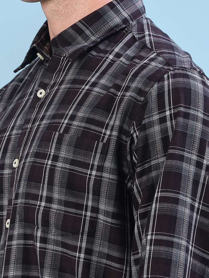 men checkered long sleeve regualr fit casual shirt - 21997350 -  Standard Image - 5