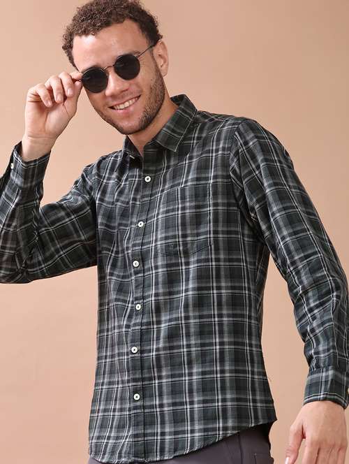 men checkered long sleeve regualr fit casual shirt - 21997351 -  Standard Image - 0