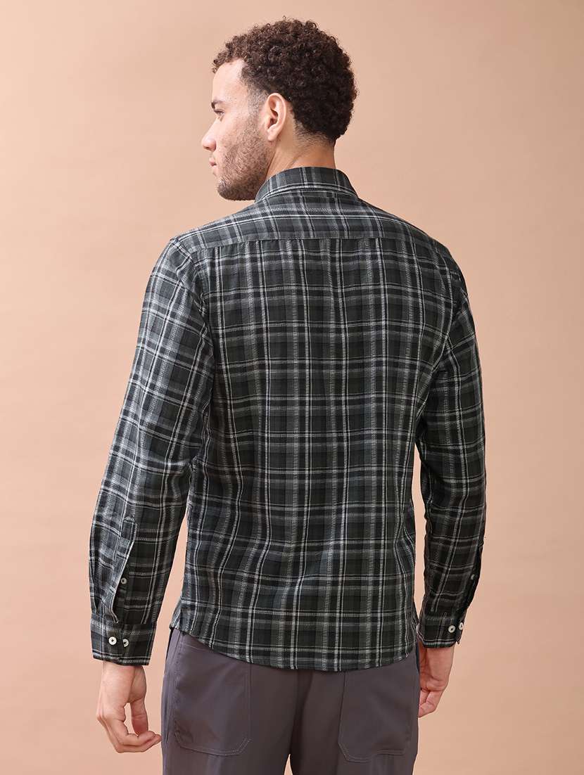 men checkered long sleeve regualr fit casual shirt - 21997351 -  Standard Image - 3