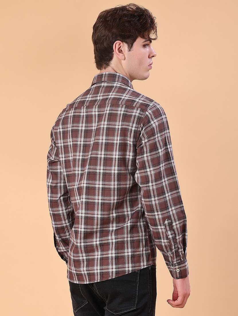 men checkered collared long sleeve shirt - 21997352 -  Standard Image - 3