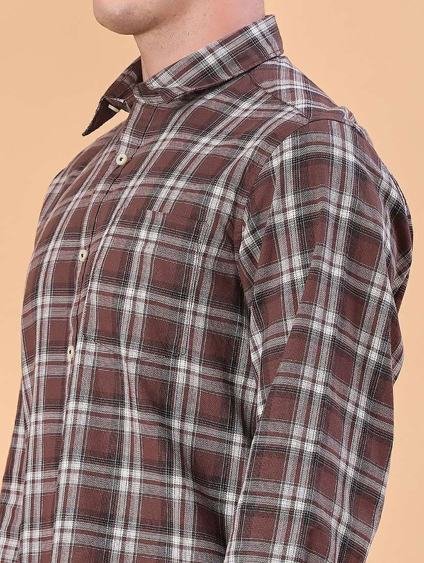 men checkered collared long sleeve shirt - 21997352 -  Standard Image - 5