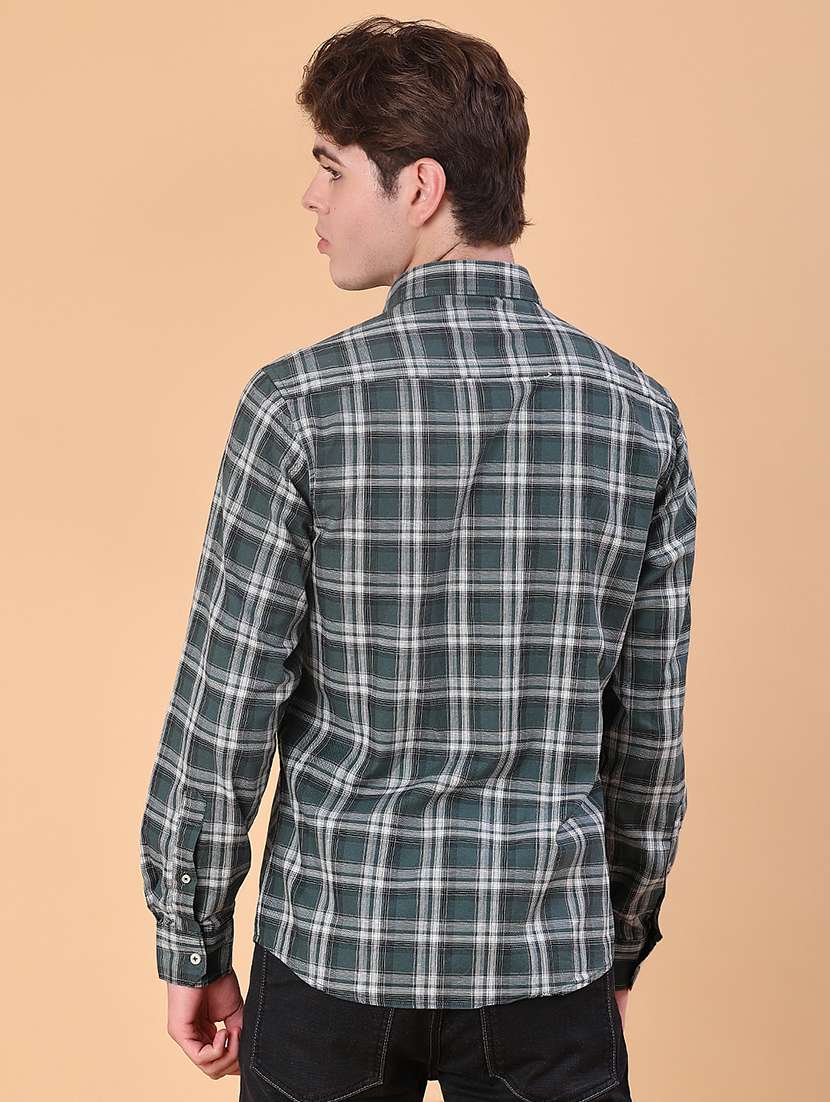 men checkered collared long sleeve shirt - 21997353 -  Standard Image - 3