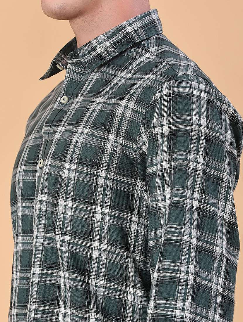 men checkered collared long sleeve shirt - 21997353 -  Standard Image - 5