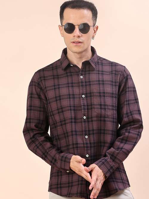 men checkered long sleeve regualr fit casual shirt - 21997354 -  Standard Image - 0