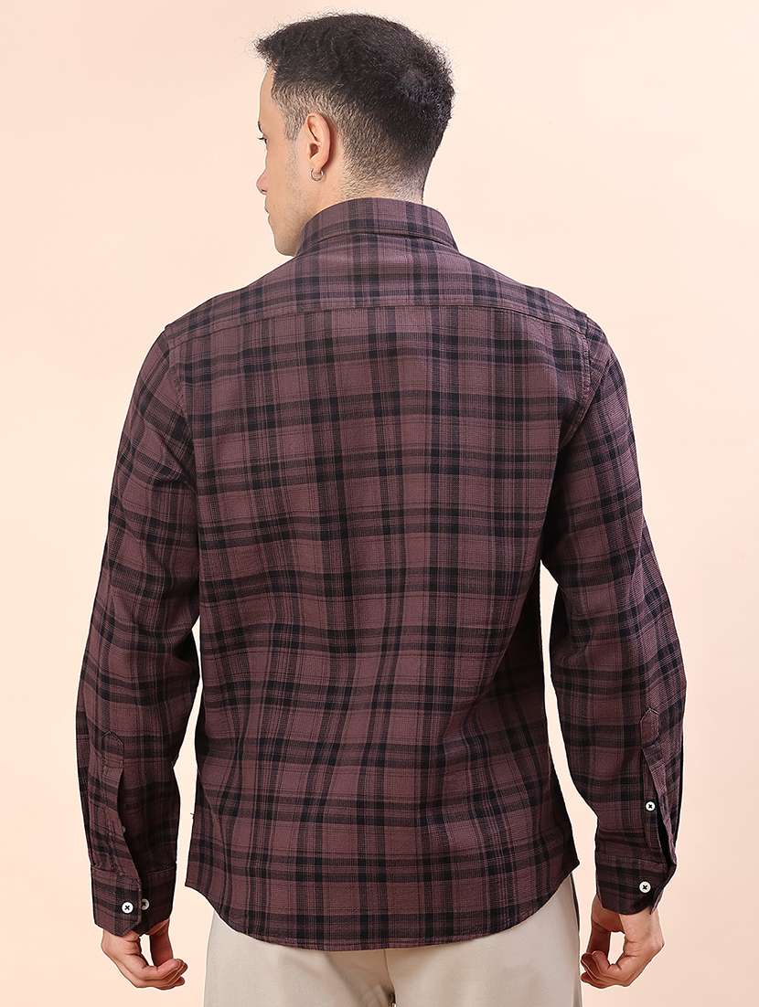 men checkered long sleeve regualr fit casual shirt - 21997354 -  Standard Image - 3