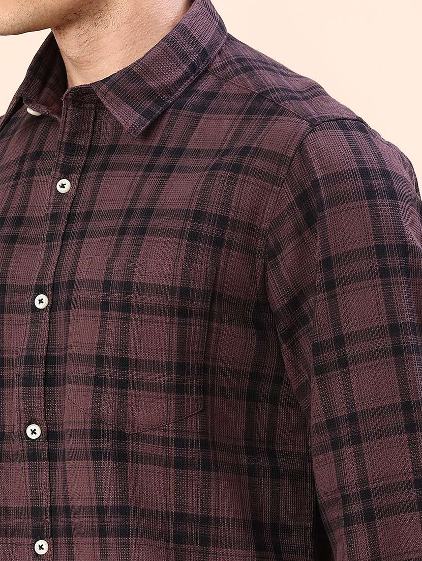 men checkered long sleeve regualr fit casual shirt - 21997354 -  Standard Image - 5