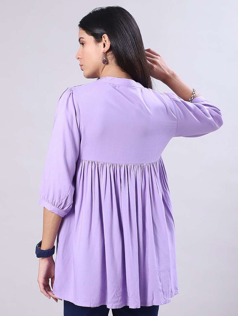 women printed three quarter sleeve kurti - 21997427 -  Standard Image - 3