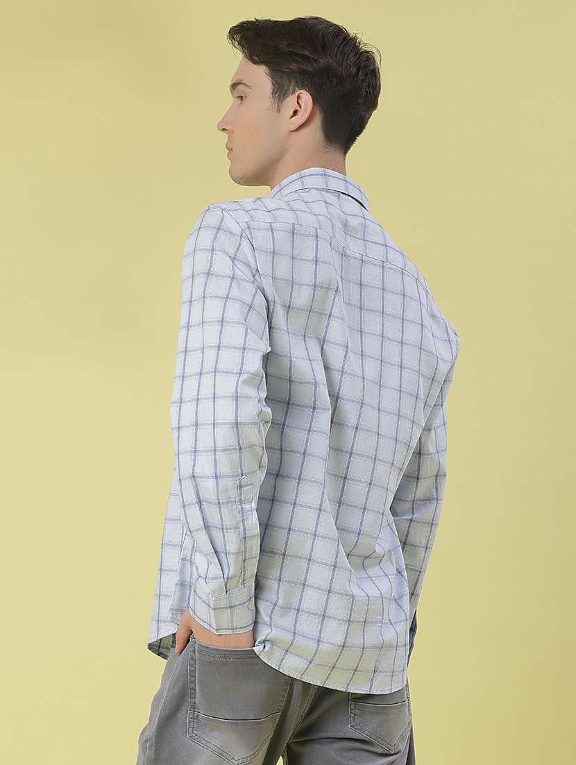 men checkered long sleeve regular fit casual shirt - 21997536 -  Standard Image - 3