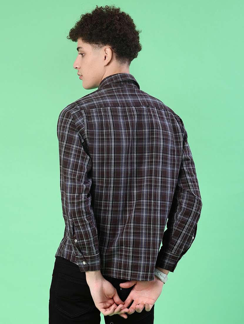 men checkered long sleeve regualr fit casual shirt - 21997537 -  Standard Image - 3