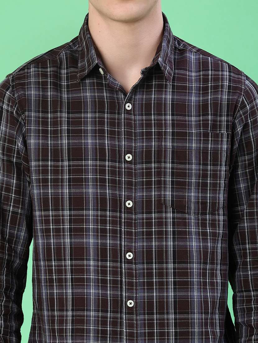 men checkered long sleeve regualr fit casual shirt - 21997537 -  Standard Image - 5