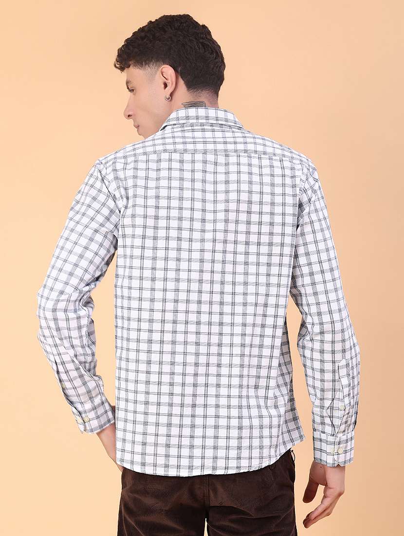 men checkered collared long sleeve shirt - 21997564 -  Standard Image - 3