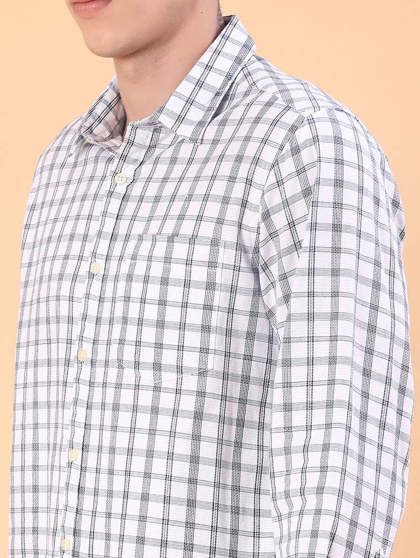 men checkered collared long sleeve shirt - 21997564 -  Standard Image - 5