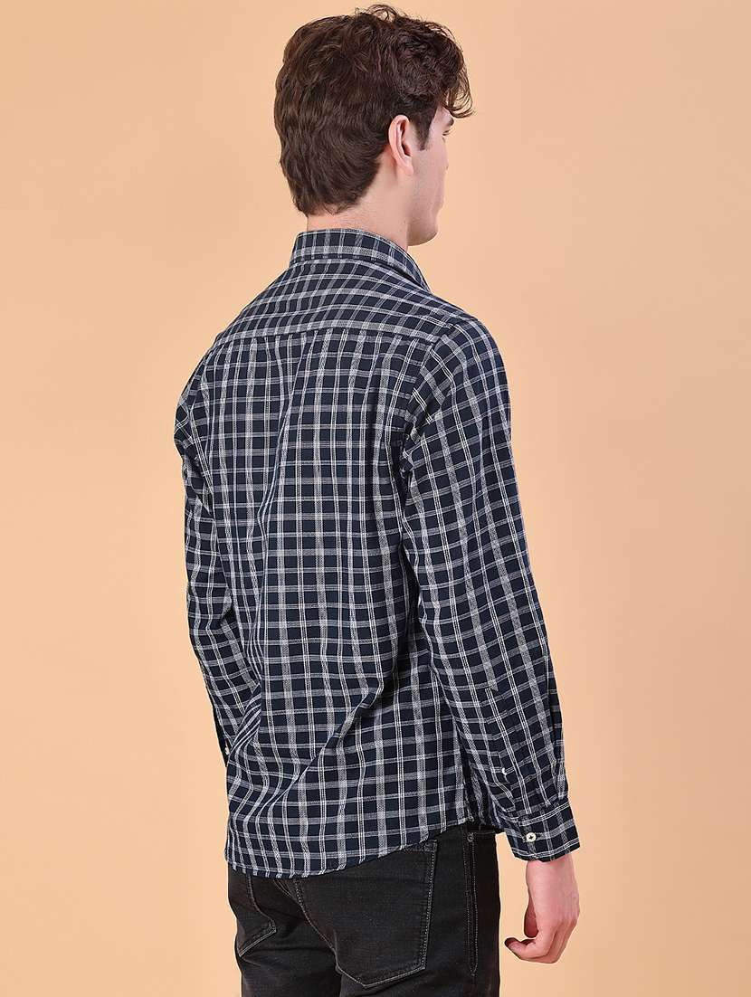 men checkered collared long sleeve shirt - 21997565 -  Standard Image - 3