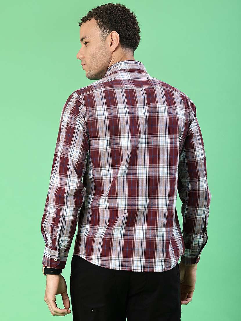 men checkered long sleeve regualr fit casual shirt - 21997568 -  Standard Image - 3