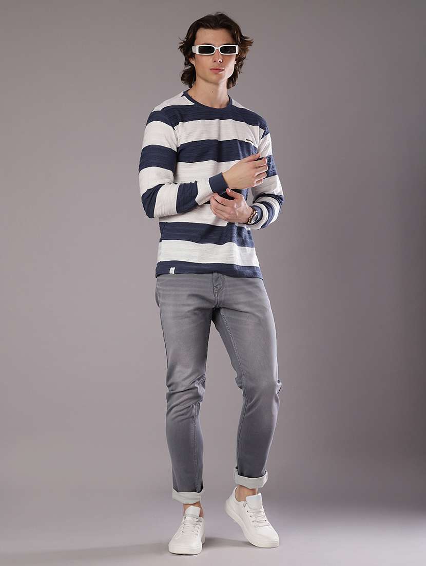 men stripes long sleeve slim fit t-shirt  - 21997572 -  Standard Image - 3