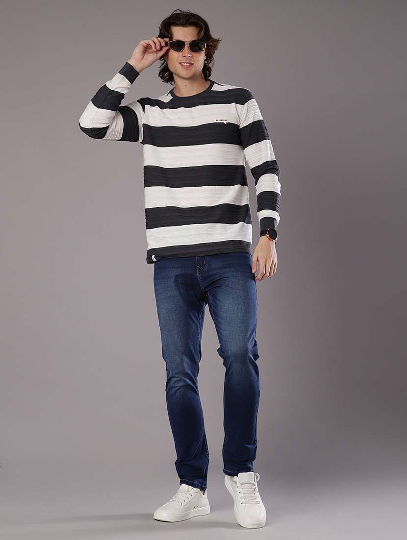 men stripes long sleeve slim fit t-shirt  - 21997573 -  Standard Image - 3