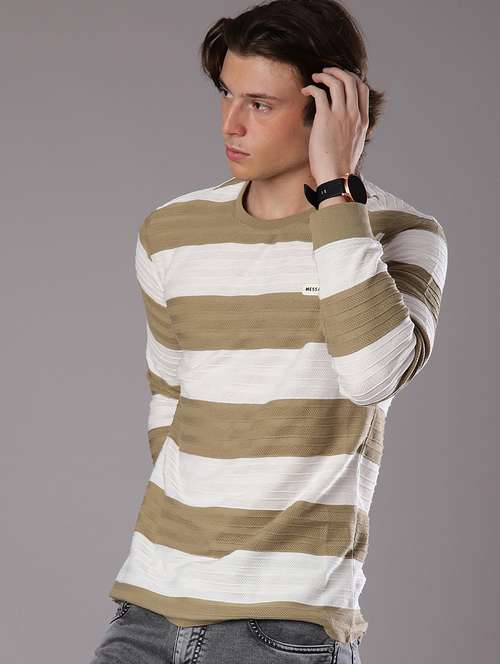 men stripes long sleeve slim fit t-shirt  - 21997575 -  Standard Image - 0