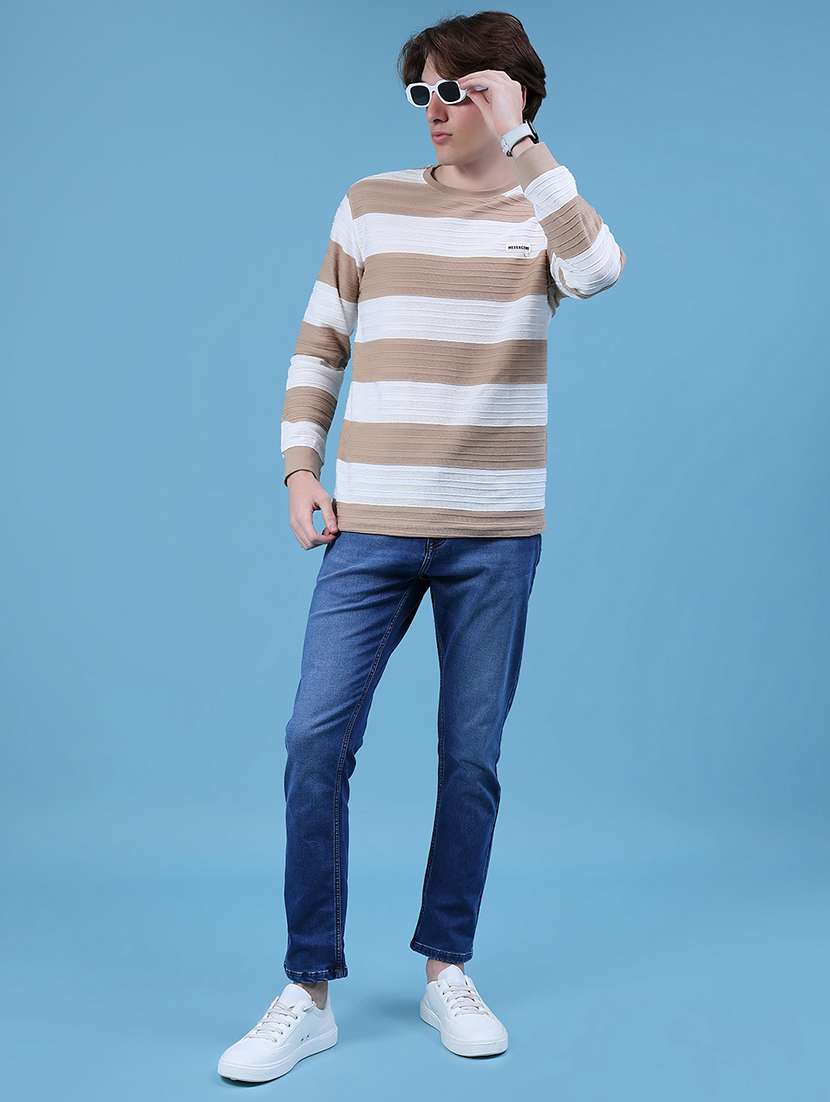 men stripes long sleeve slim fit t-shirt - 21997576 - Standard Image - 3