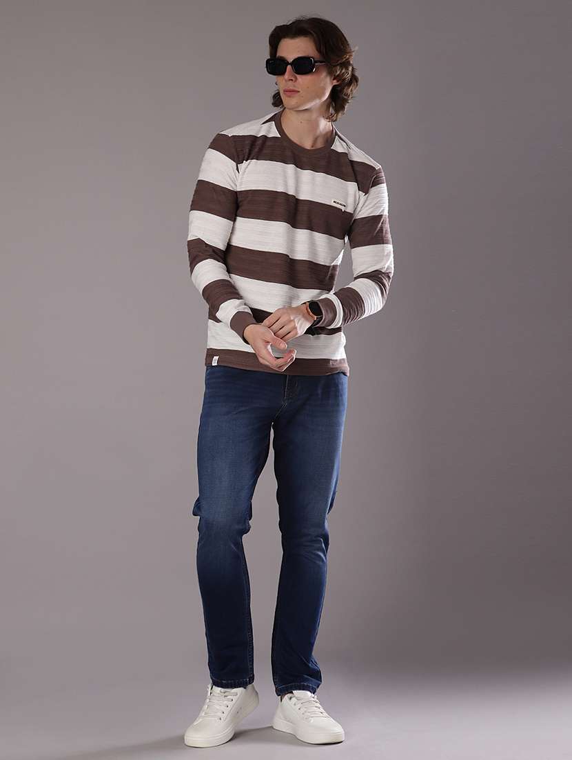 men stripes long sleeve slim fit t-shirt  - 21997579 -  Standard Image - 3