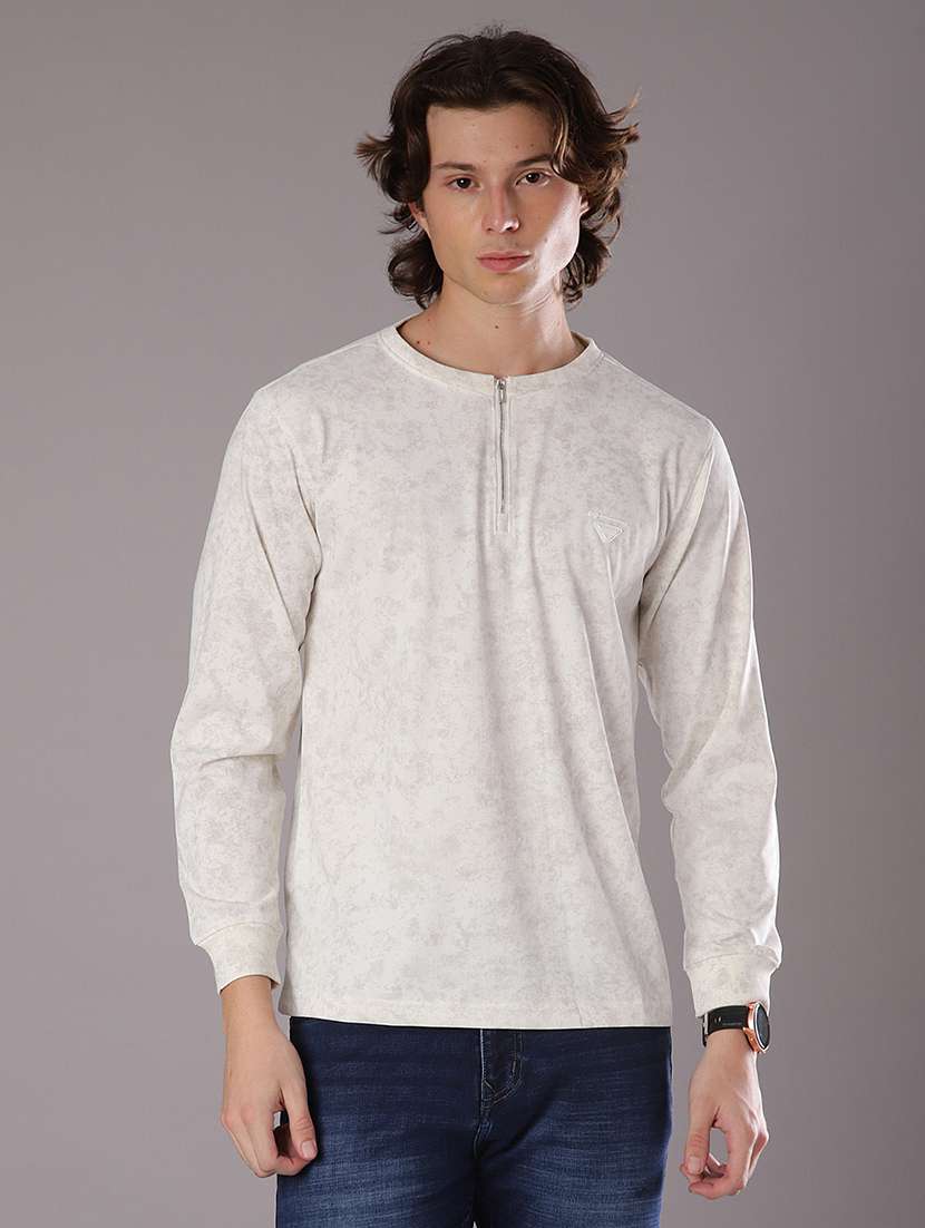 men solid long sleeve regular fit t-shirt