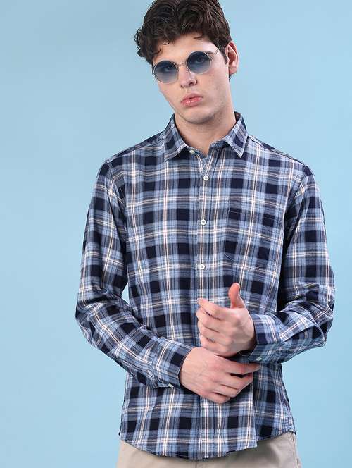 men checkered long sleeve regualr fit casual shirt - 21997613 -  Standard Image - 0