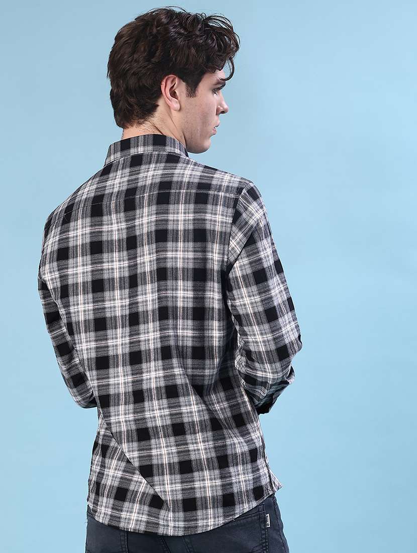 men checkered long sleeve regualr fit casual shirt - 21997614 -  Standard Image - 3