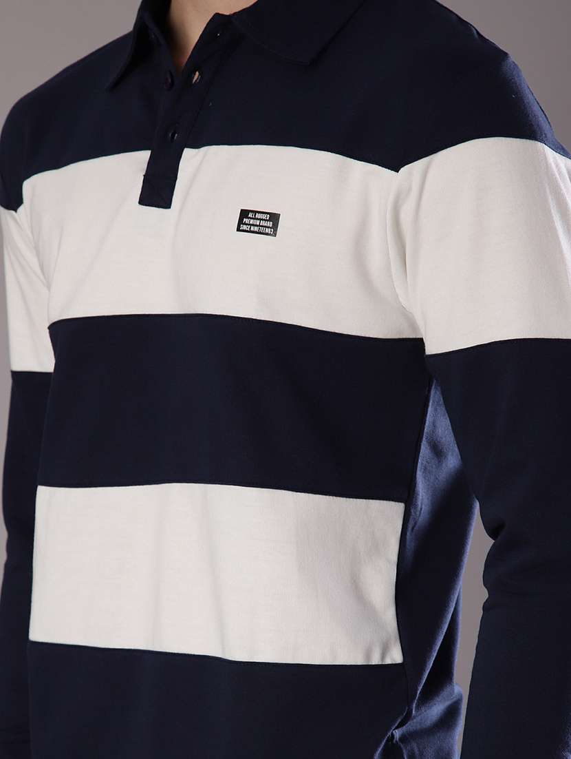 men color block long sleeve slim fit t-shirt - 21997623 - Standard Image - 3
