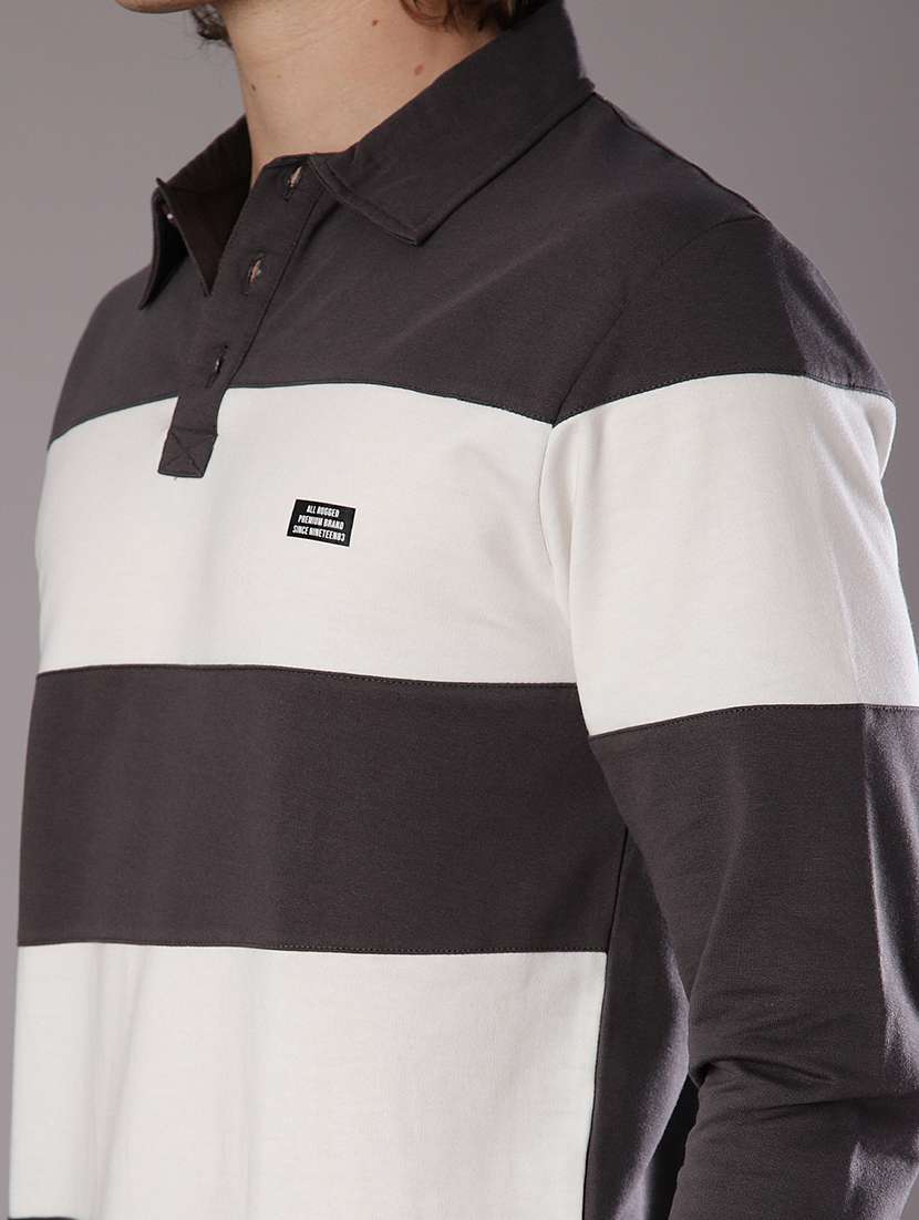 men color block long sleeve slim fit t-shirt  - 21997631 -  Standard Image - 3