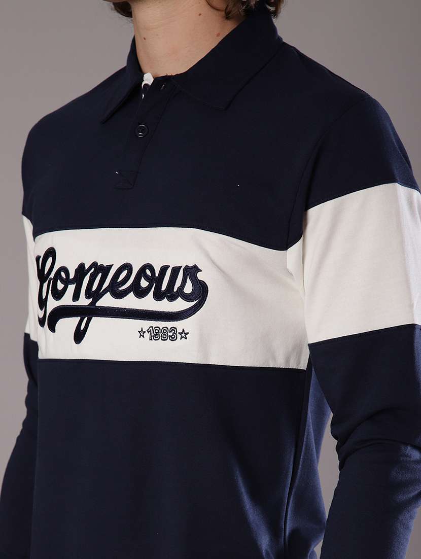 men chest print long sleeve slim fit t-shirt  - 21997632 -  Standard Image - 3