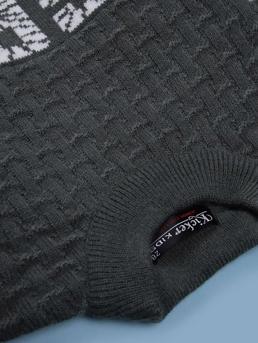 boys self design long sleeve pullover sweater - 21997648 -  Standard Image - 3