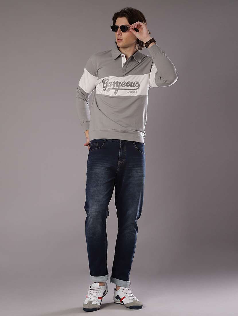 men chest print long sleeve slim fit t-shirt  - 21997680 -  Standard Image - 3