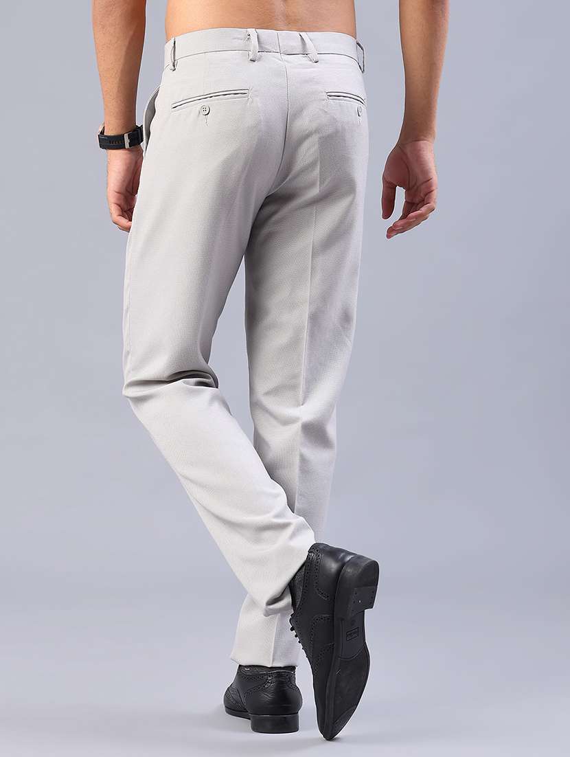 men solid mid rise flat front formal trouser - 21997693 -  Standard Image - 3