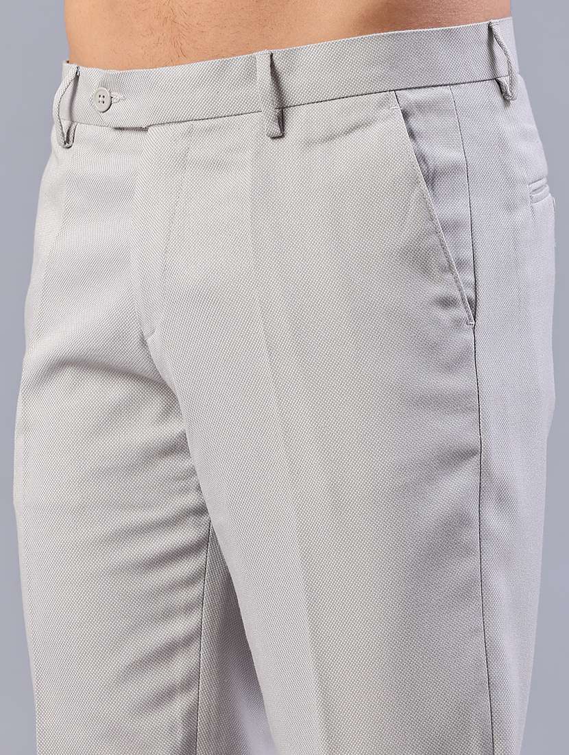 men solid mid rise flat front formal trouser - 21997693 -  Standard Image - 5