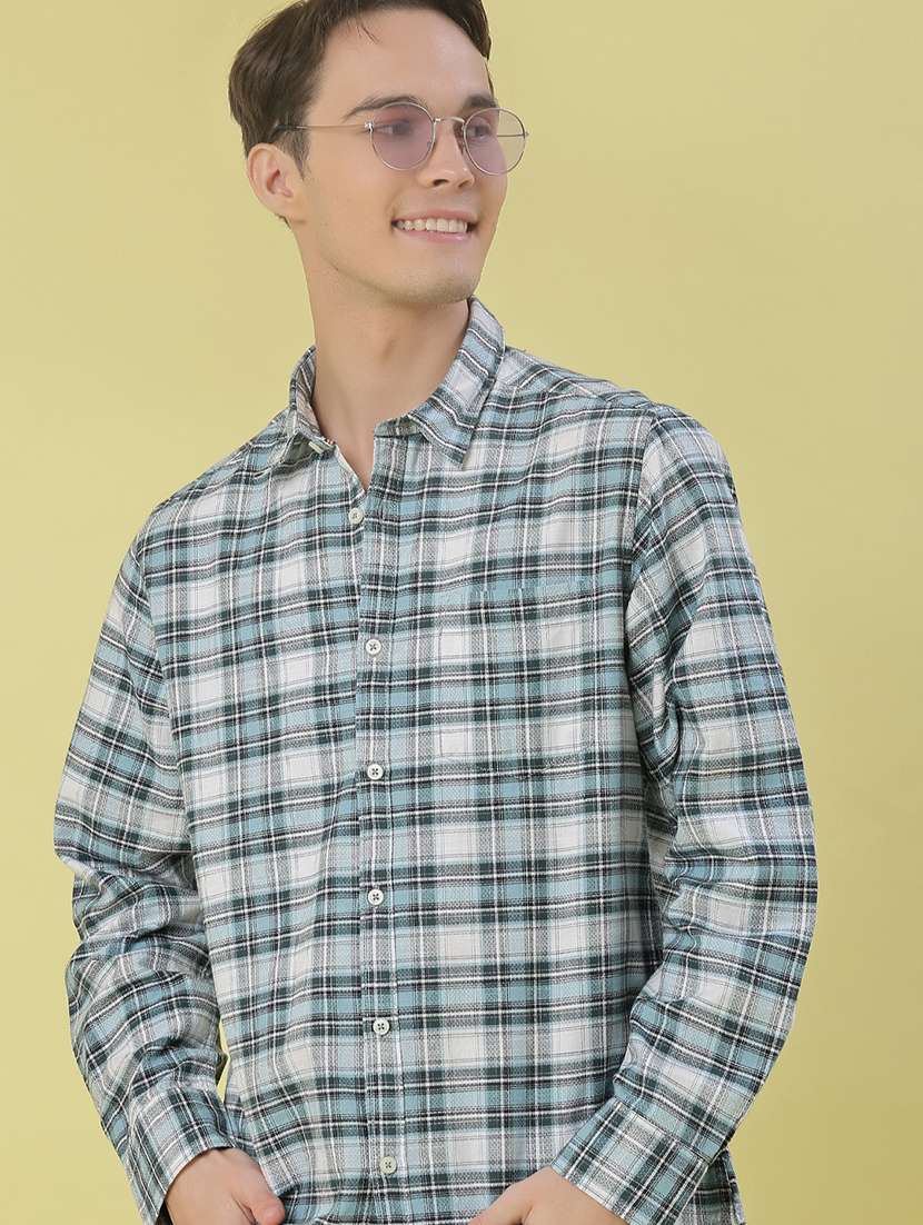 men checkered long sleeve regular fit casual shirt - 21997742 -  Zoom Image - 0