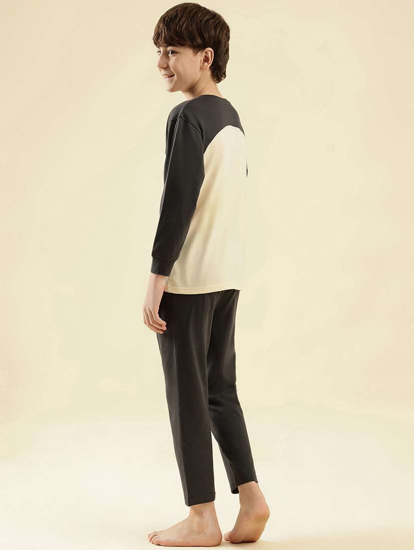 boys typographic print long sleeve nightwear pyjama set - 21997791 -  Standard Image - 3