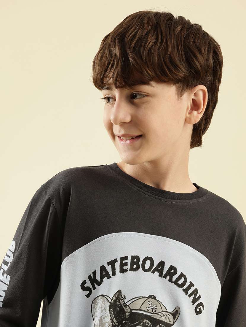 boys typographic print long sleeve nightwear pyjama set - 21997792 -  Standard Image - 5