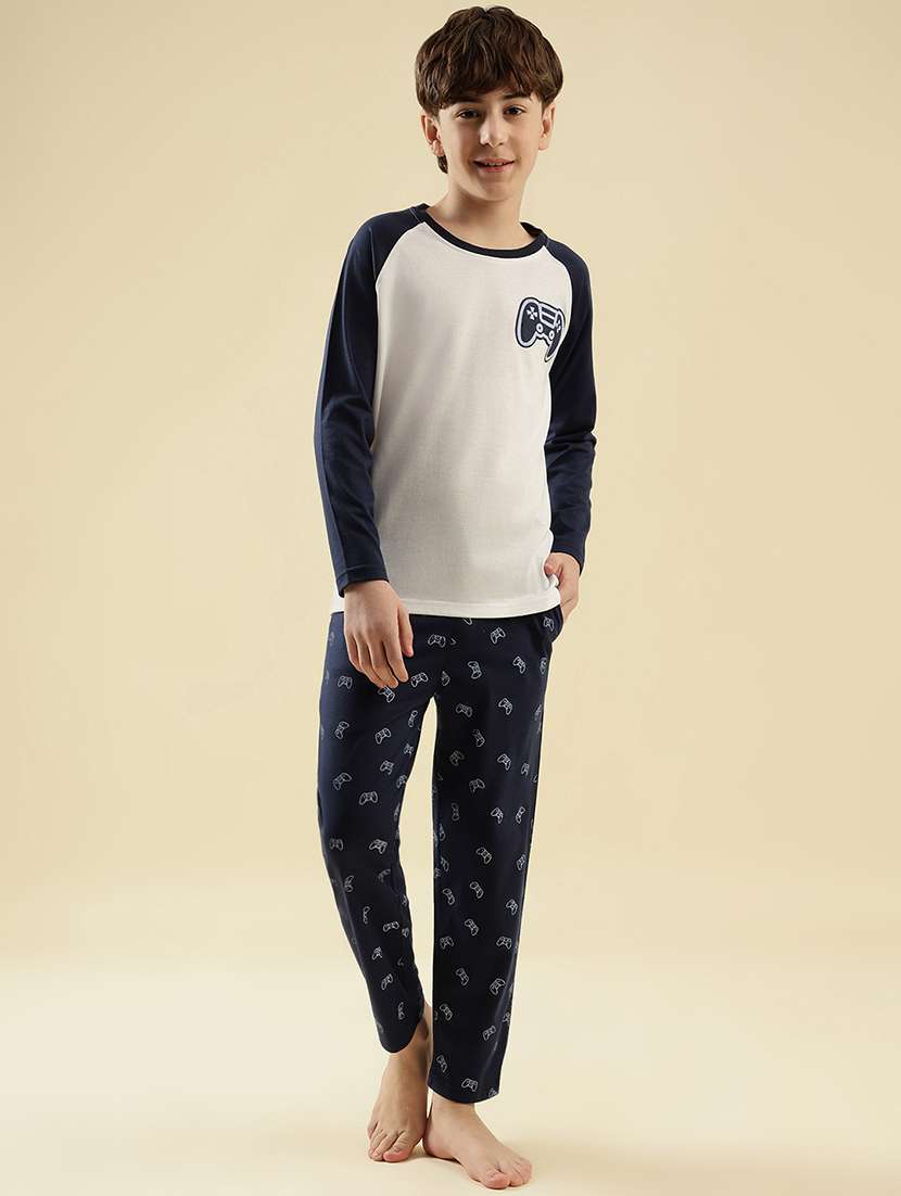 boys printed long sleeve nightwear pyjama set