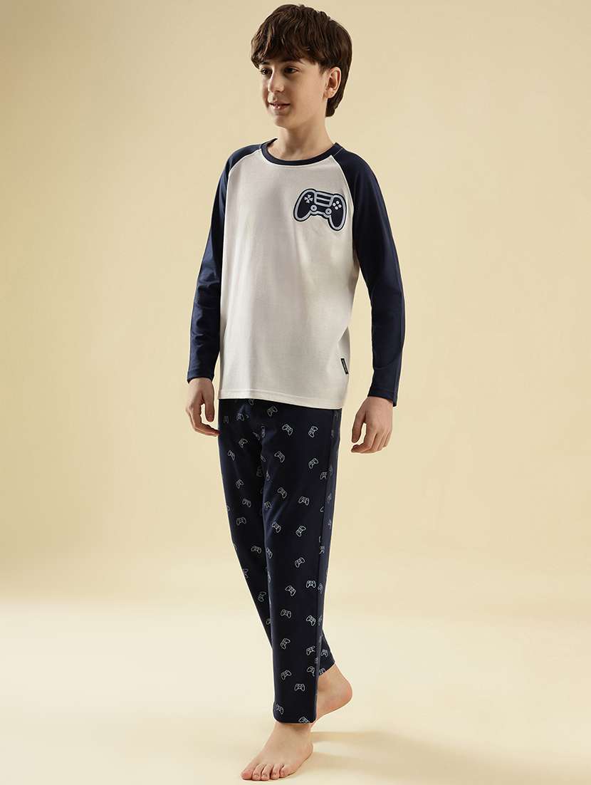 boys printed long sleeve nightwear pyjama set - 21997796 - Standard Image - 3
