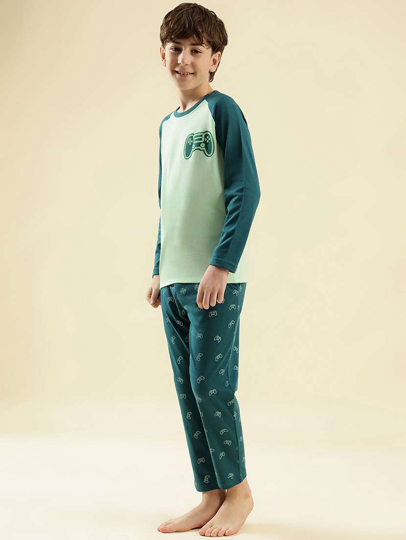 boys printed long sleeve nightwear pyjama set - 21997797 -  Standard Image - 3