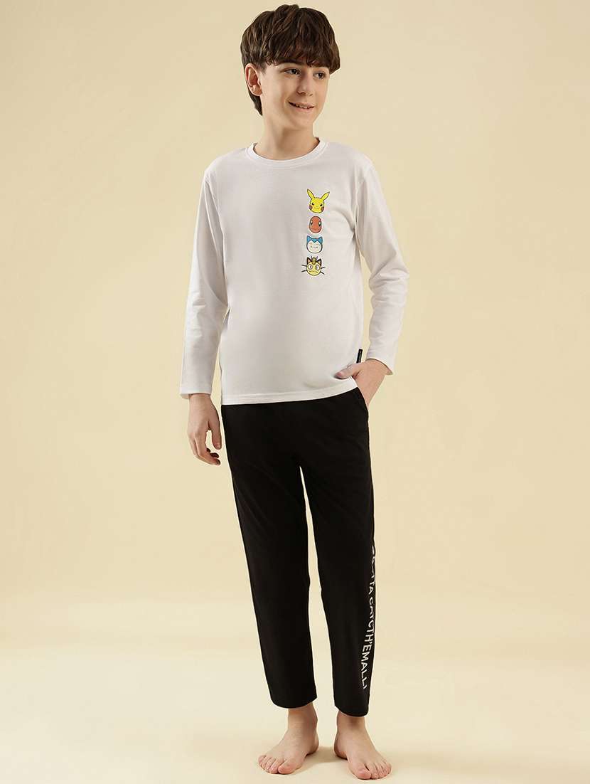 boys printed long sleeve nightwear pyjama set