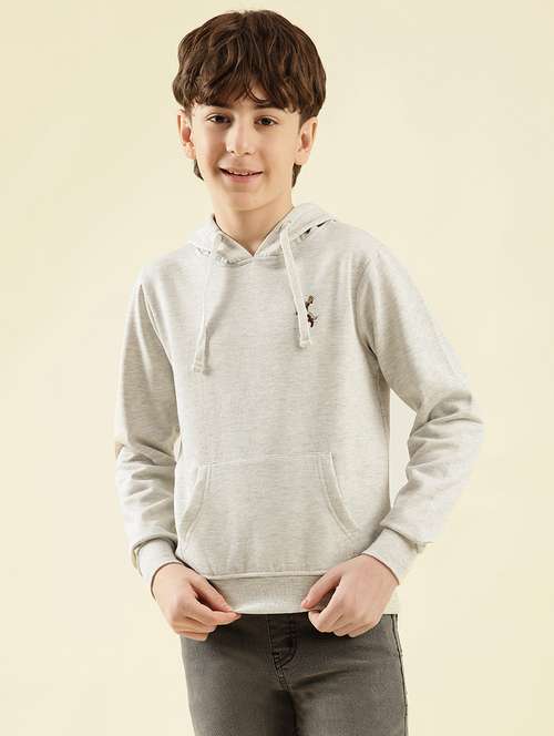 boys solid long sleeve hooded sweatshirt - 21997803 -  Standard Image - 0