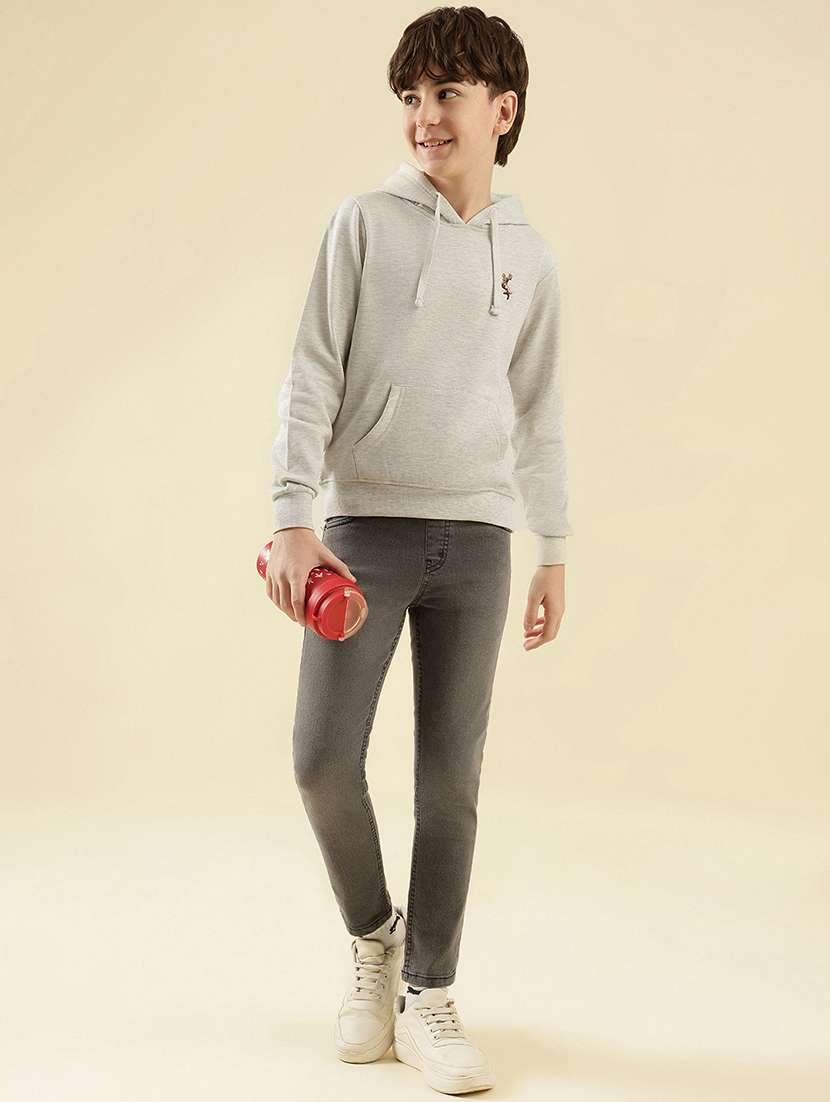 boys solid long sleeve hooded sweatshirt - 21997803 - Standard Image - 5