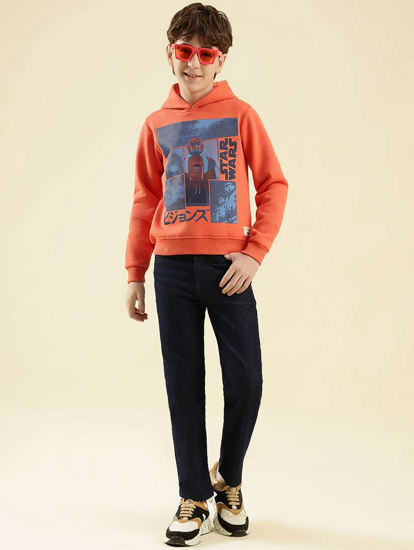 boys printed long sleeve hooded sweatshirt - 21997807 -  Standard Image - 5