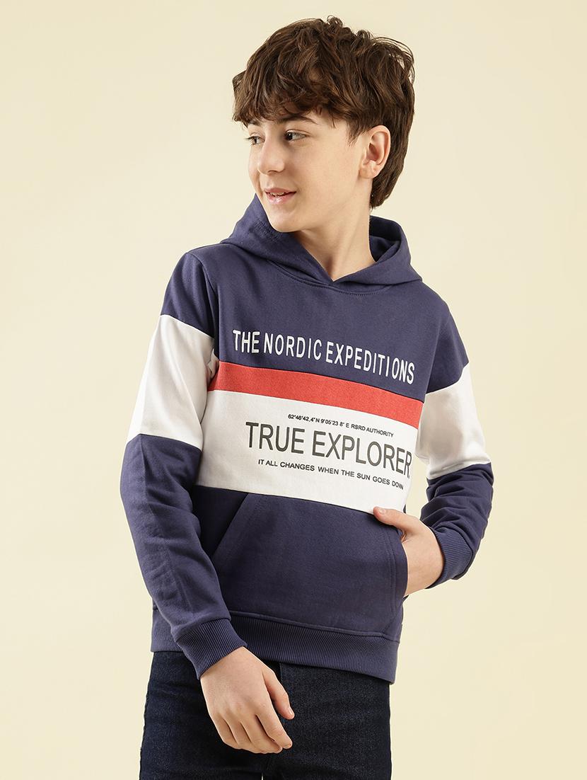boys printed long sleeve hooded sweatshirt - 21997820 - Zoom Image - 0