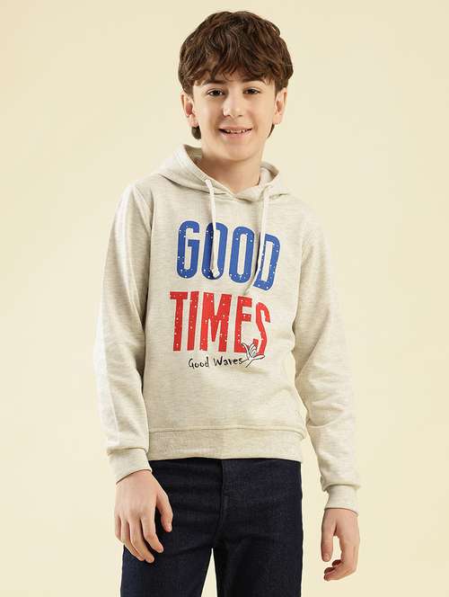 boys printed long sleeve hooded sweatshirt - 21997821 - Standard Image - 0