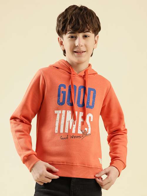 boys printed long sleeve hooded sweatshirt - 21997822 - Standard Image - 0