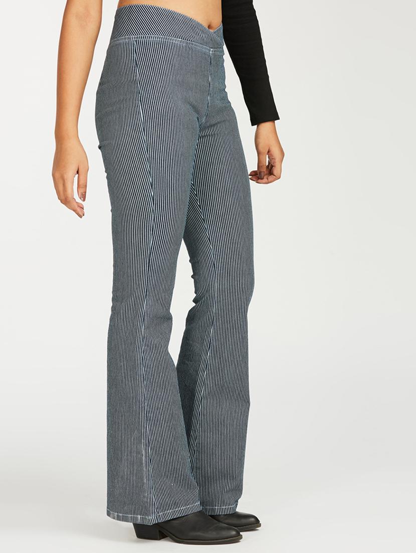 women striped high rise bootcut jegging - 21997892 - Standard Image - 3
