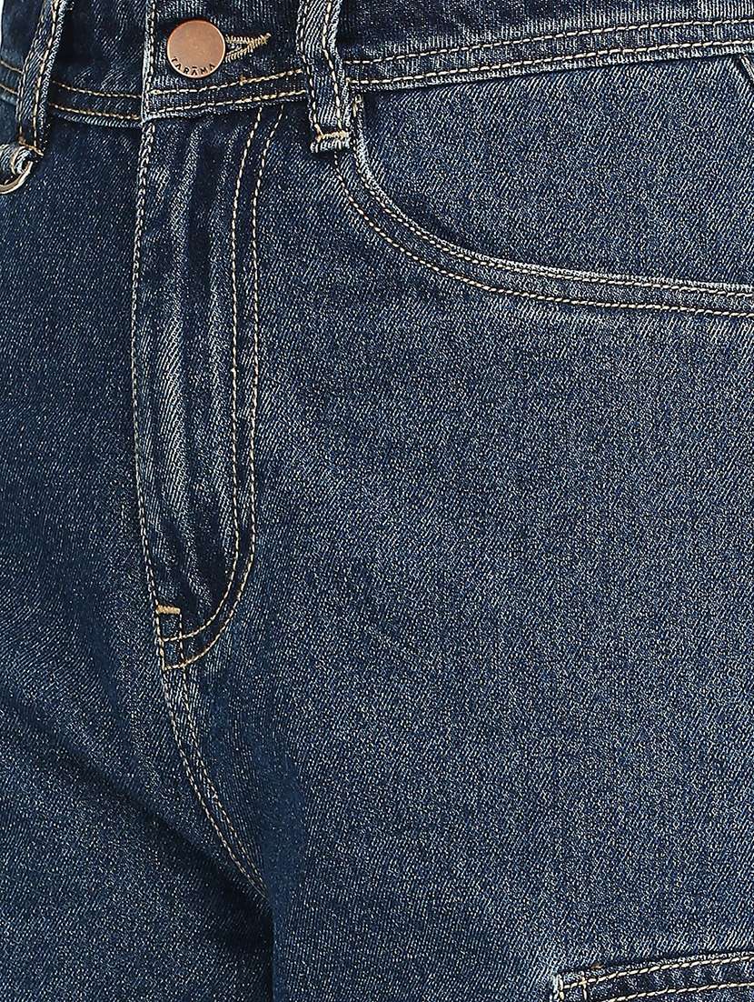 women solid high rise baggy cargo - 21997897 -  Standard Image - 5