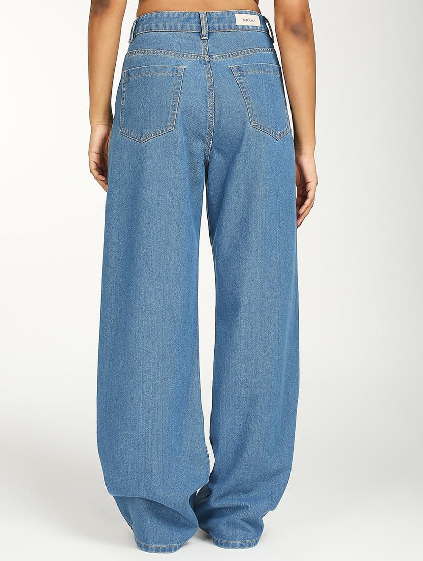 women solid high rise baggy jean - 21997900 - Standard Image - 3